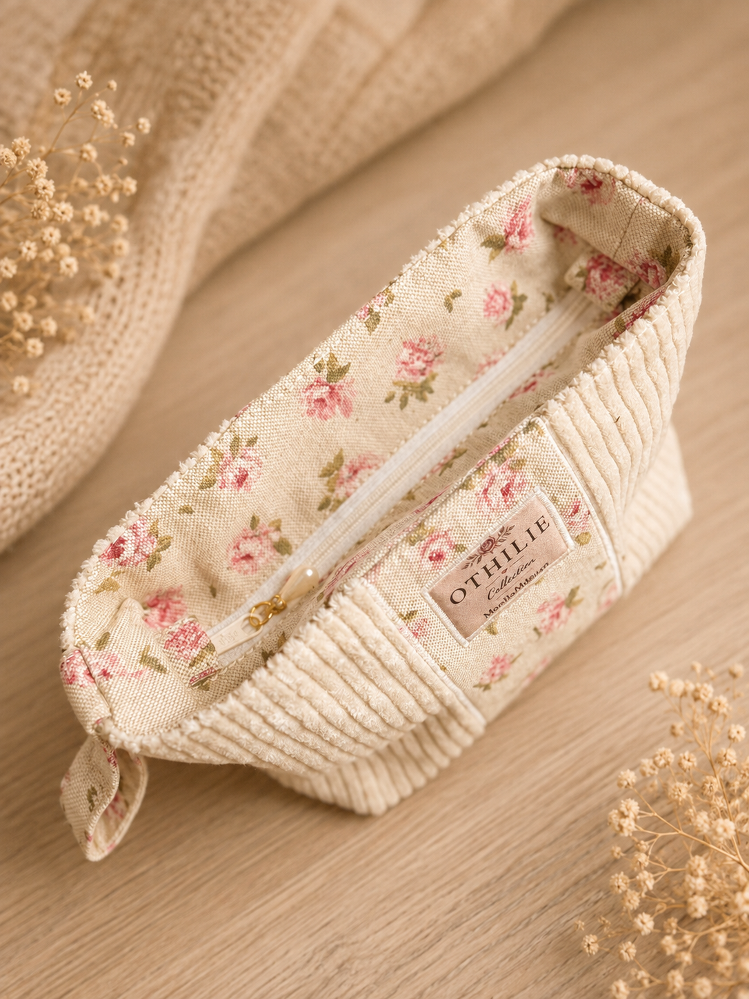 Othilie med nedfelt glidelås (beige)