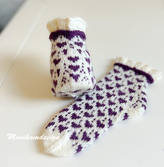 🧦 Hjertesokken til barn – Str. 1–12 år 💕