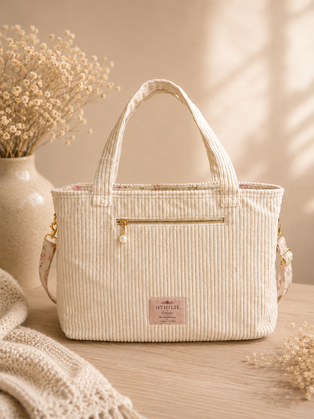 Othilie med nedfelt glidelås (beige)