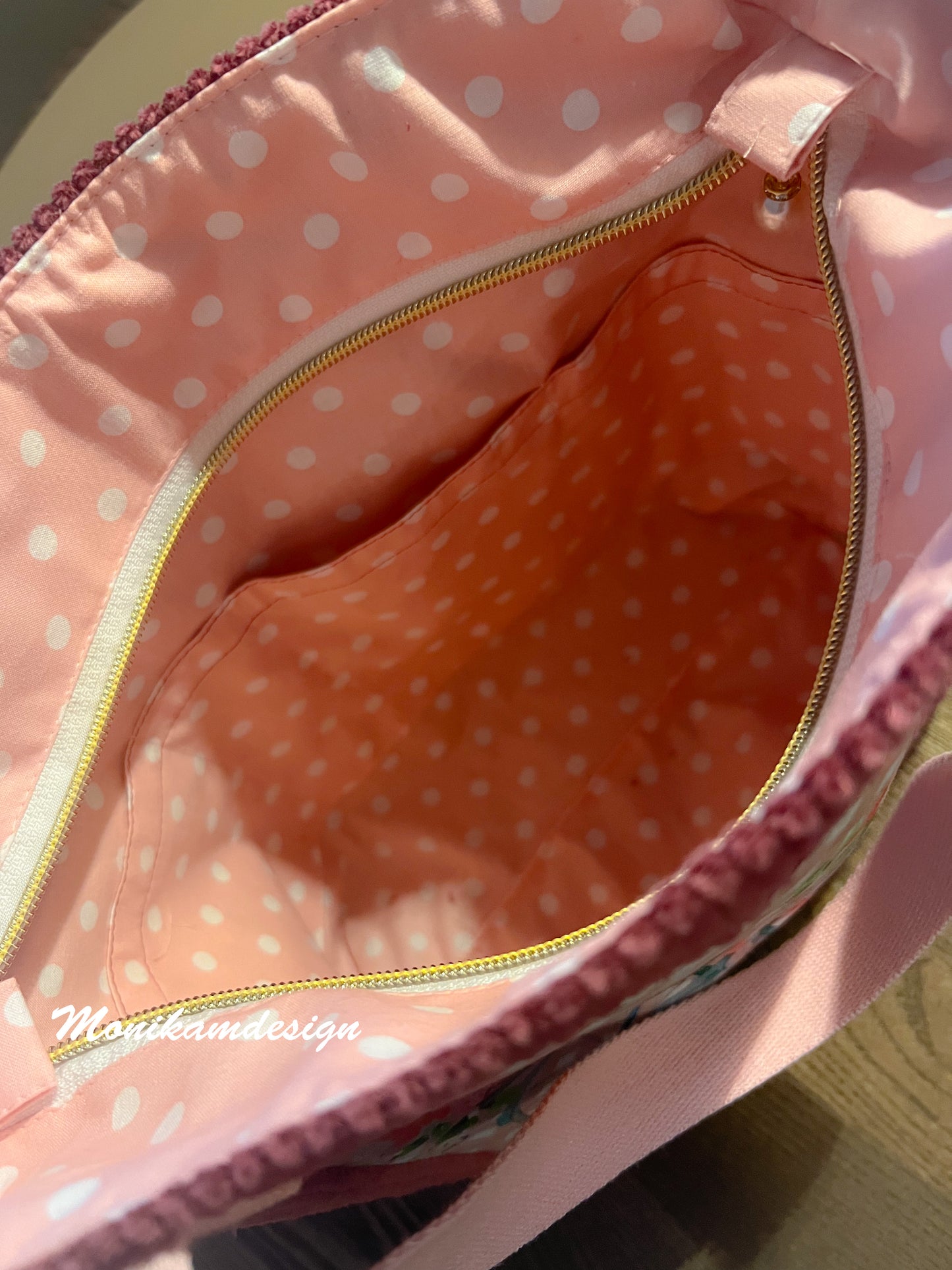 👜 Håndsydd veske i burgunder kordfløyel