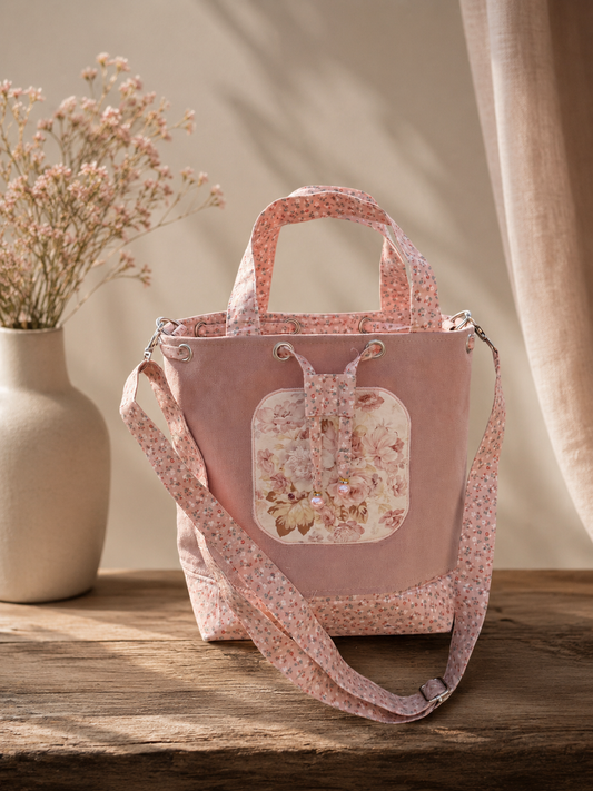 Veske i dus rosa velur