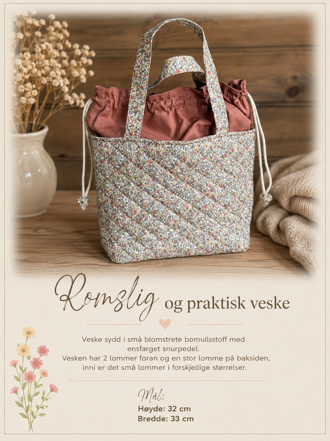Salg, romslig og praktisk veske