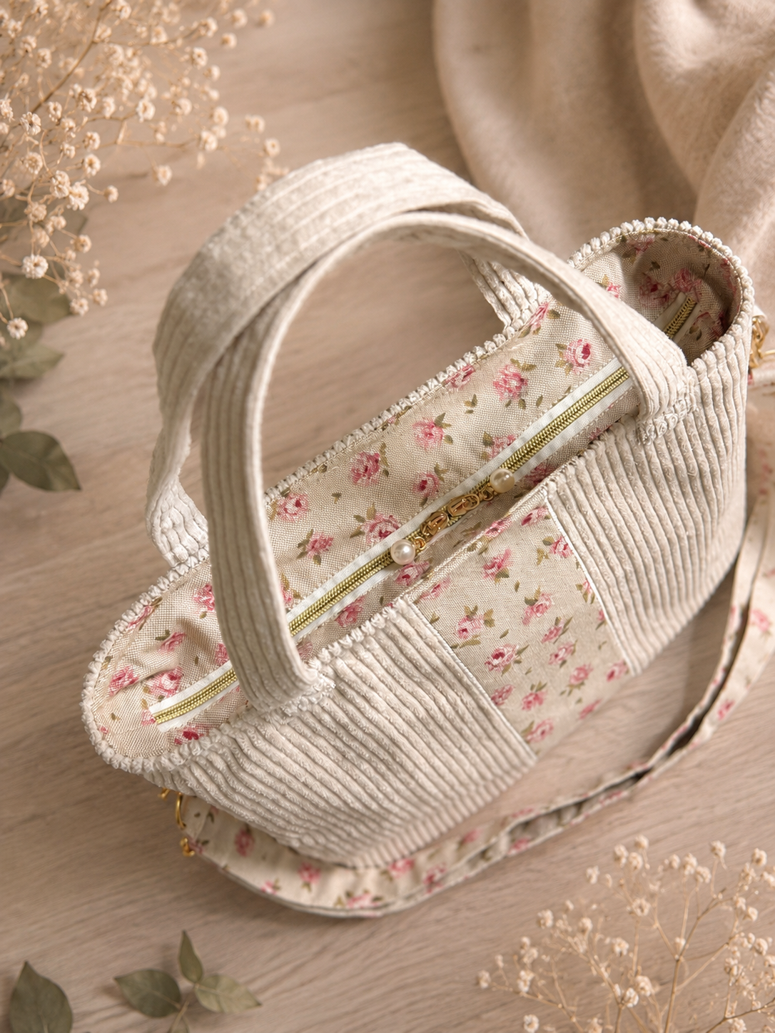 Othilie med nedfelt glidelås (beige)